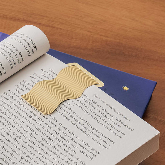 Brass Metal Bookmark - Wave - vibeboxshop