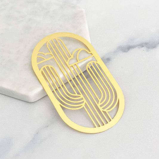 Brass Saguaro Cactus Bookmark - vibeboxshop