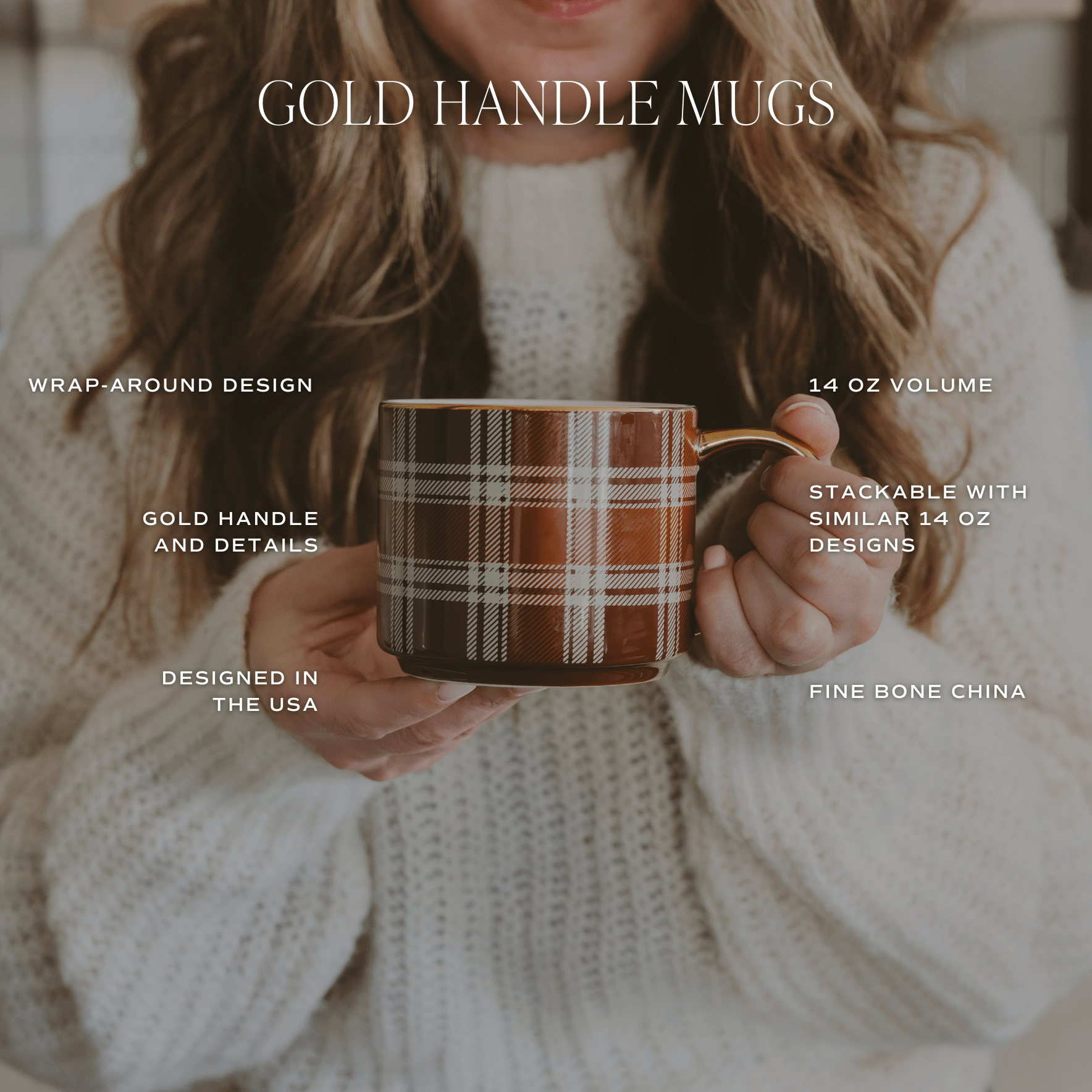 Brown Plaid Coffee Mug - vibeboxshop