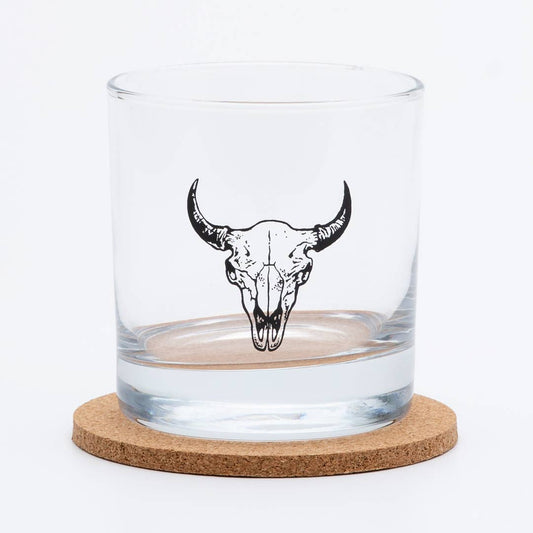 Buffalo Skull Rocks Whiskey Glass - vibeboxshop