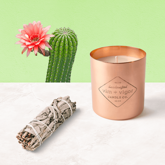 Cactus Flower + Desert Sage Copper Candle - vibeboxshop