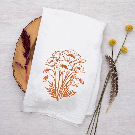 California Poppy Tea Towel - vibeboxshop