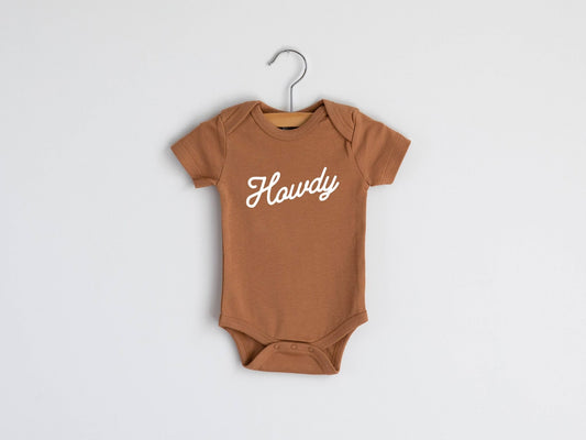 Camel Howdy Organic Onesie - vibeboxshop