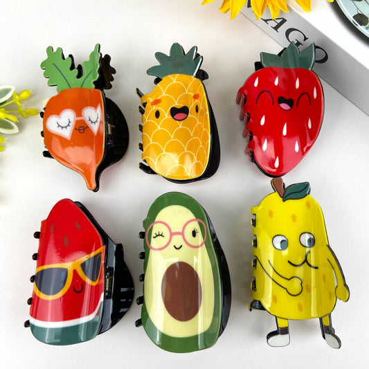 Cartoon Fruit Hair Clips - vibeboxshop