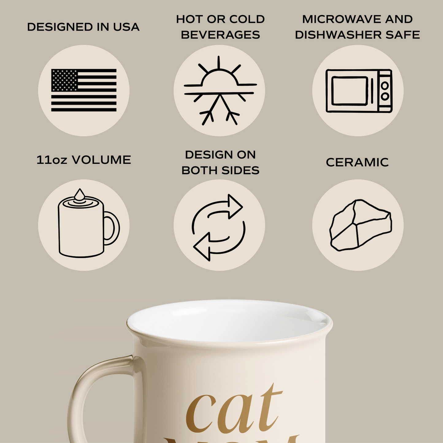 Cat Mom 11 oz Camp Coffee Mug - vibeboxshop
