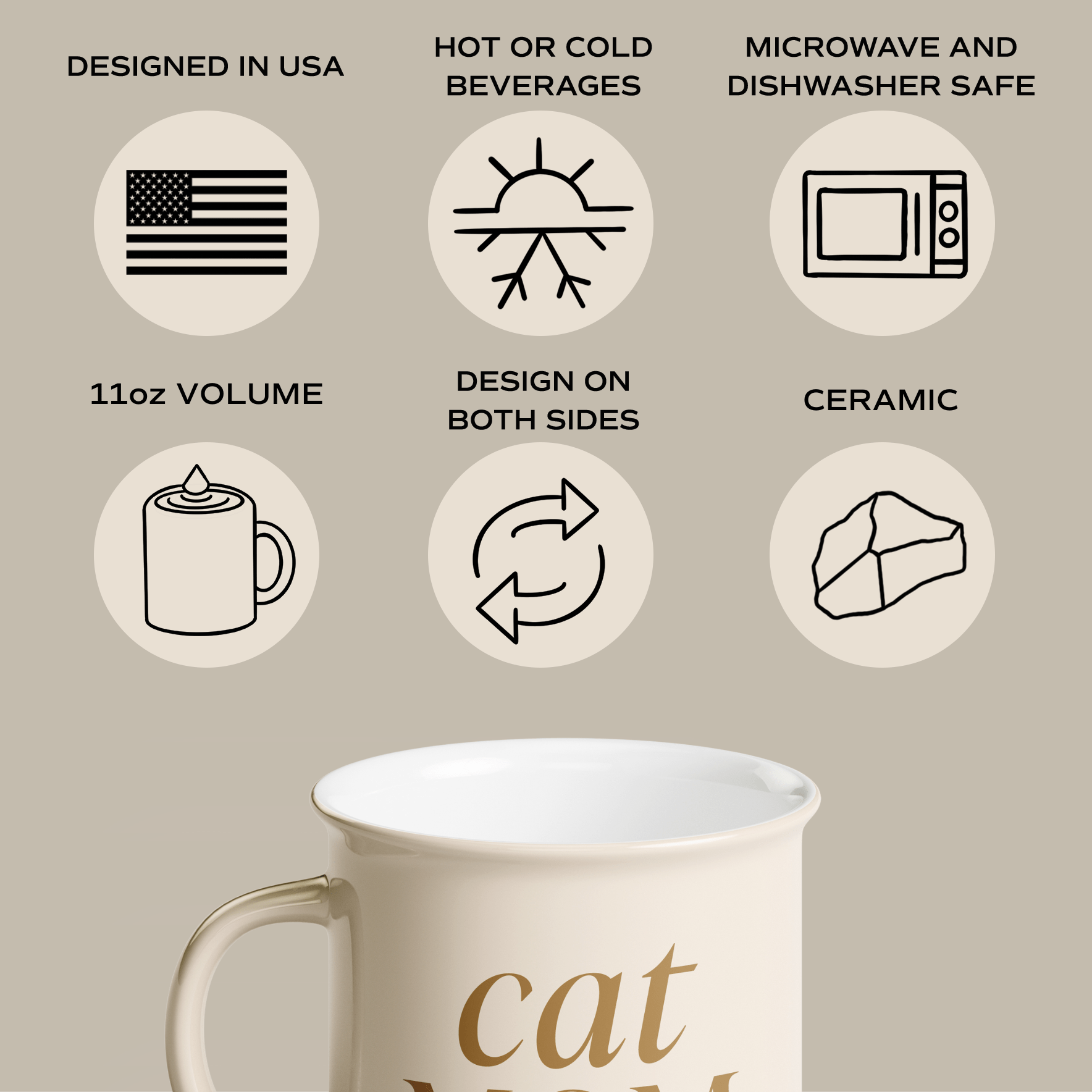 Cat Mom 11 oz Camp Coffee Mug - vibeboxshop
