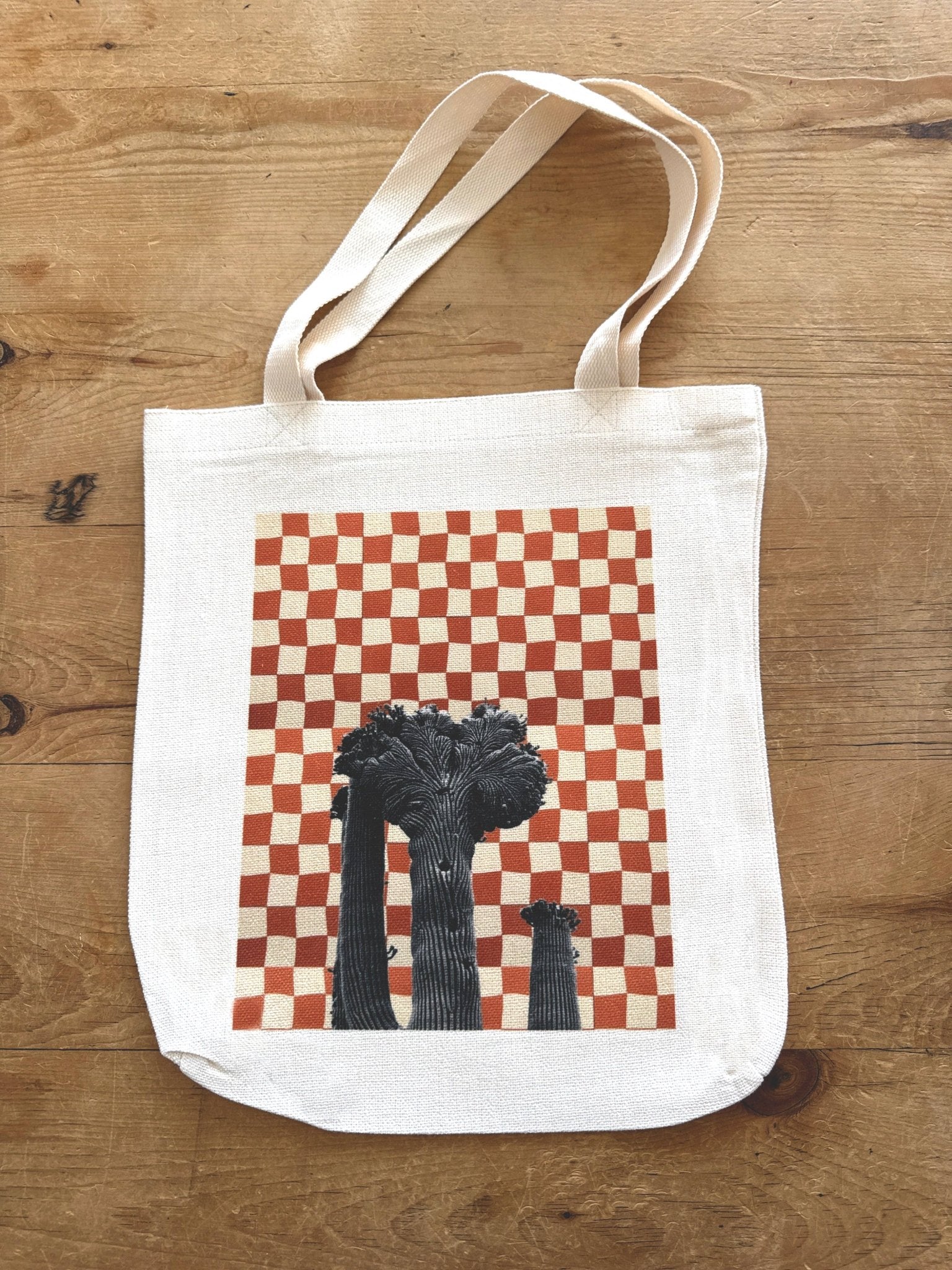 Checkered Crested Saguaro Tote - vibeboxshop