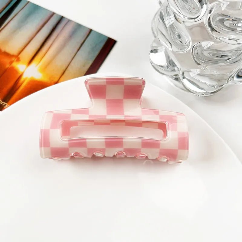 Checkered Hair Clips - vibeboxshop