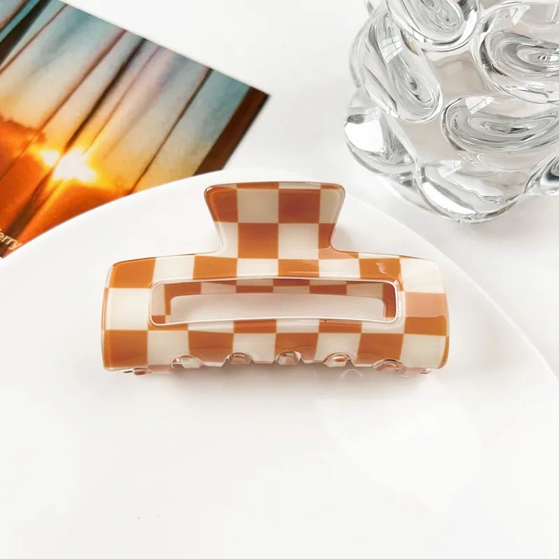 Checkered Hair Clips - vibeboxshop