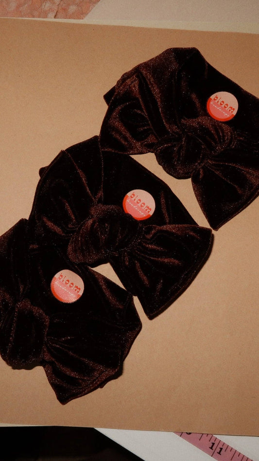 Chocolate Velvet Tie On Headwrap - vibeboxshop