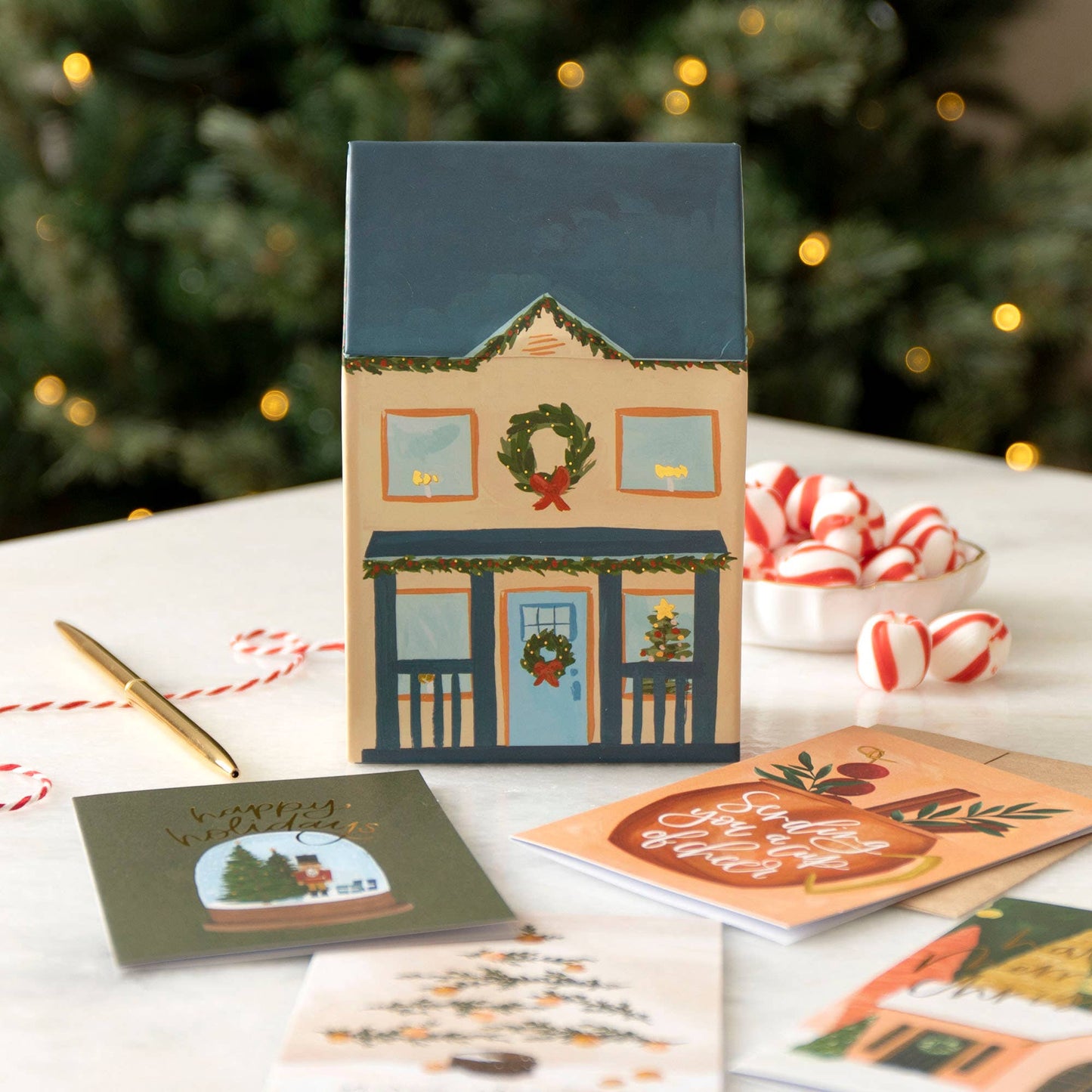 Christmas Cottage Greeting Card Box Set - vibeboxshop