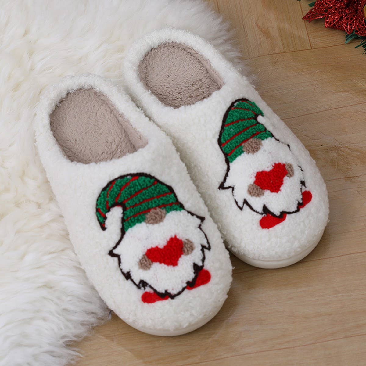 Christmas Gnome Slippers - vibeboxshop