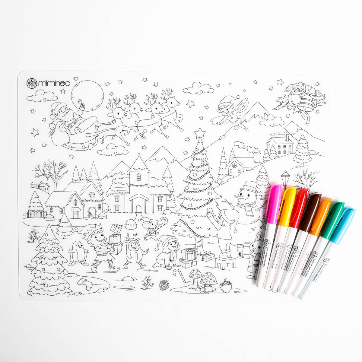 Christmas Silicone Reusable Coloring Mat Set | Christmas - vibeboxshop