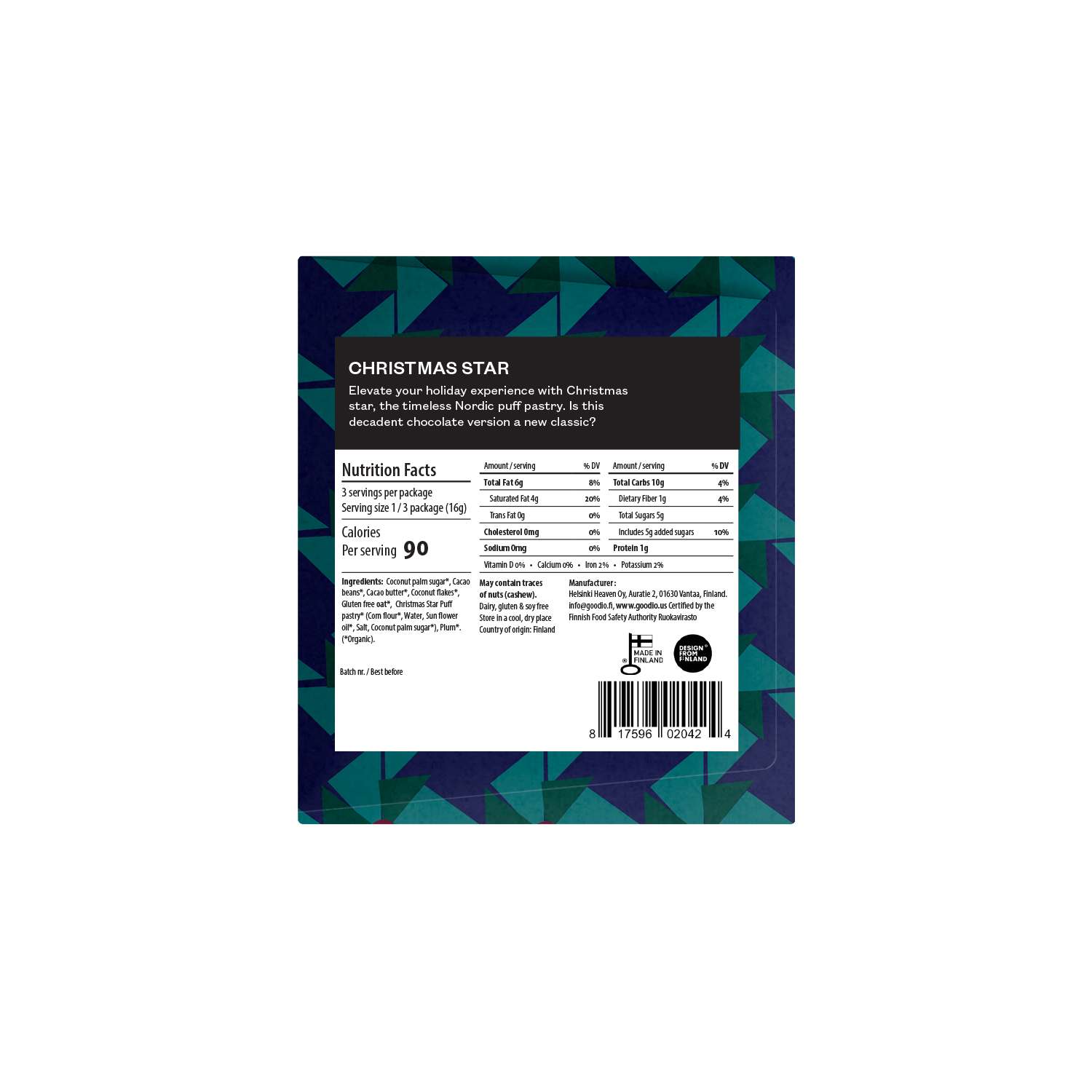 Christmas Star Chocolate 35% - vibeboxshop