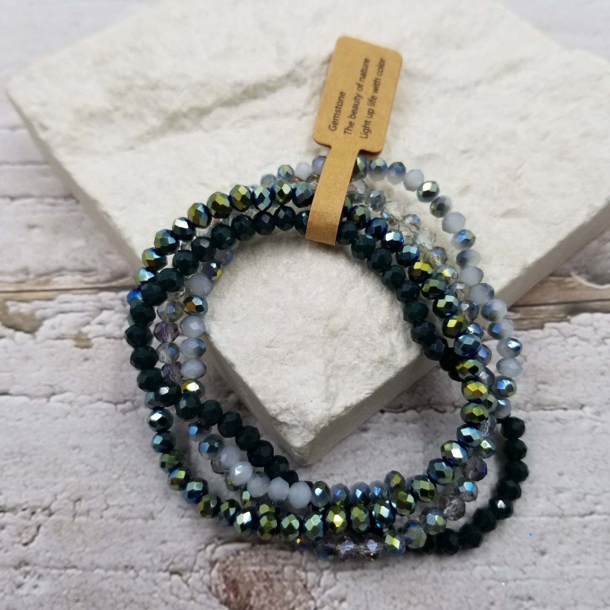 Colored Glass Crystal Bracelet Set - vibeboxshop