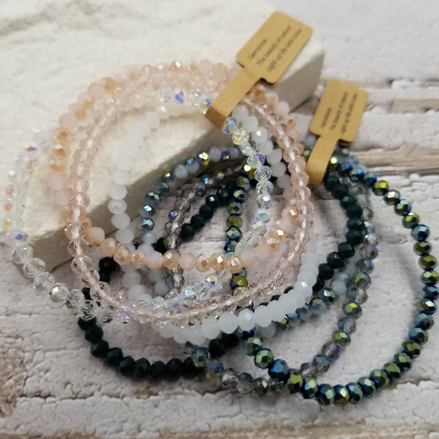Colored Glass Crystal Bracelet Set - vibeboxshop