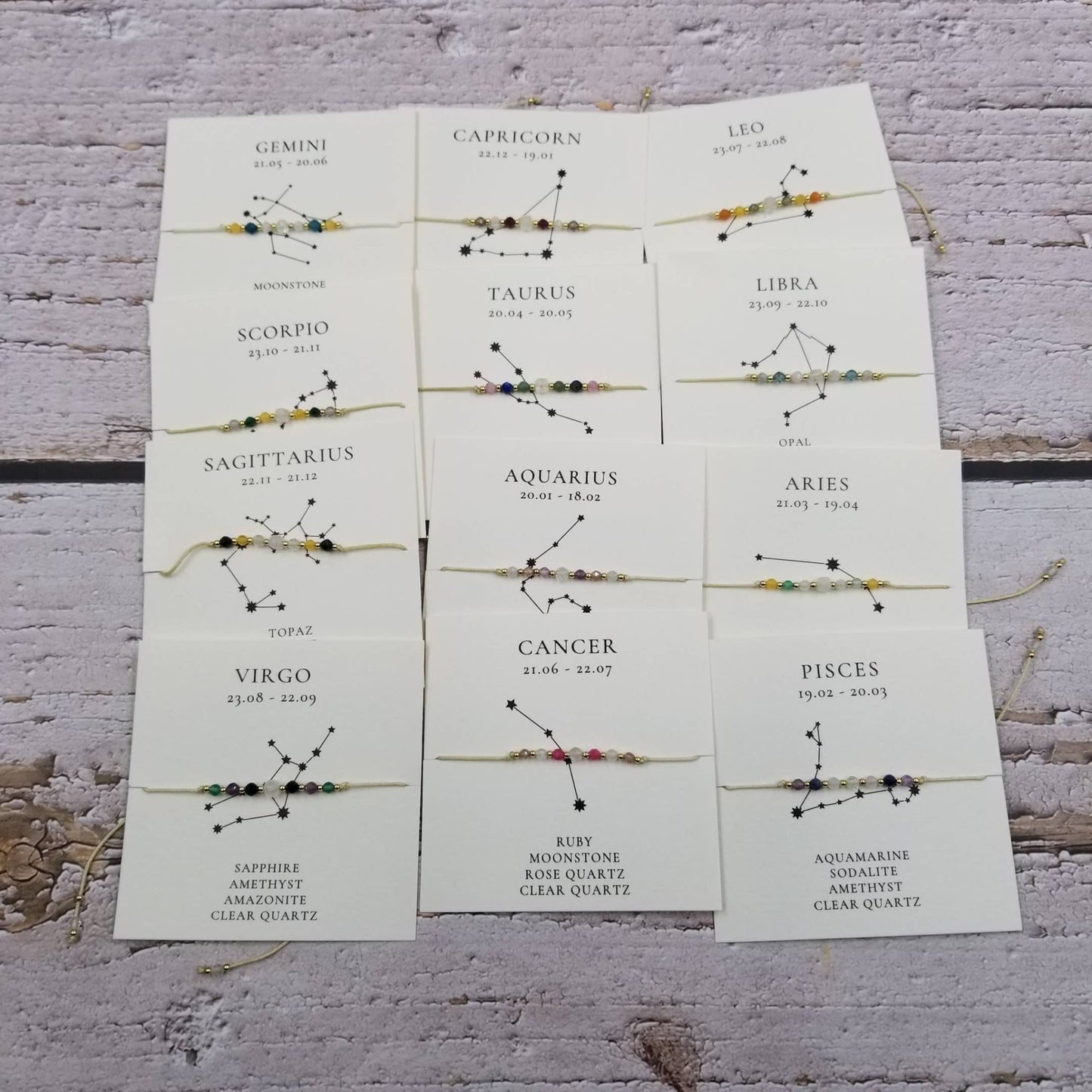 Constellation Natural Stone Zodiac Bracelet - vibeboxshop