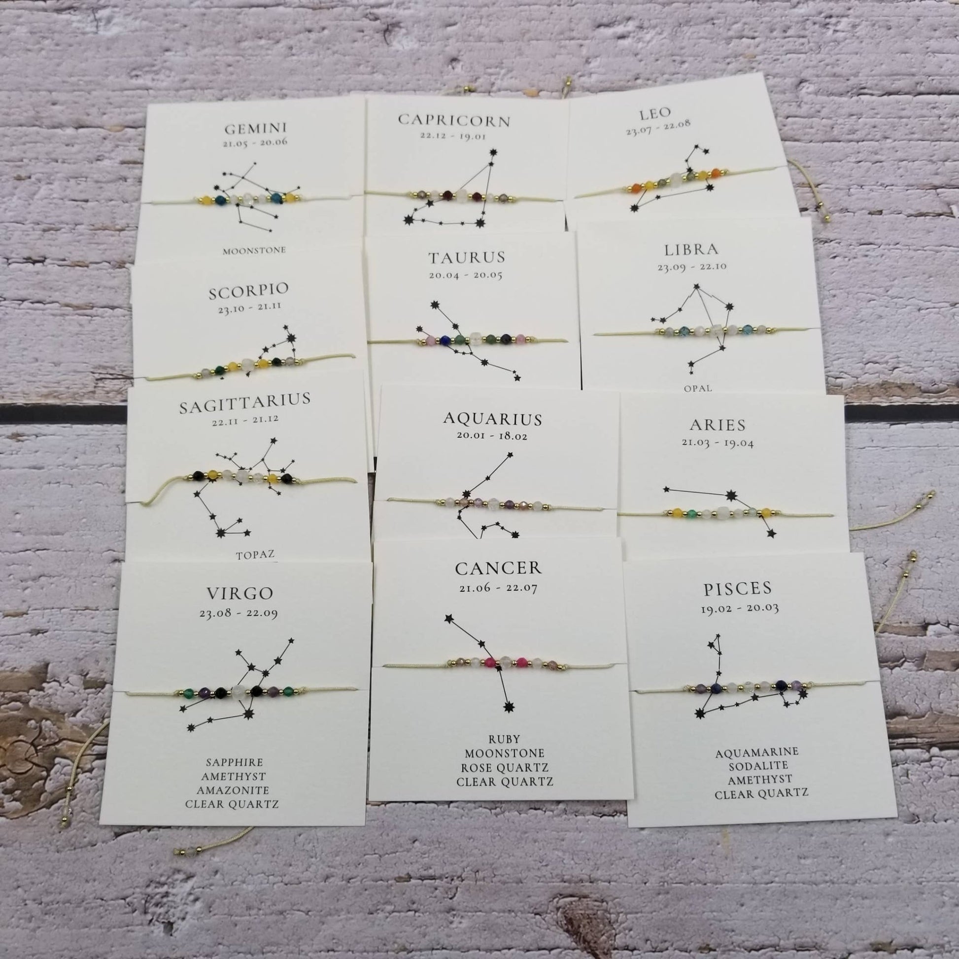 Constellation Natural Stone Zodiac Bracelet - vibeboxshop
