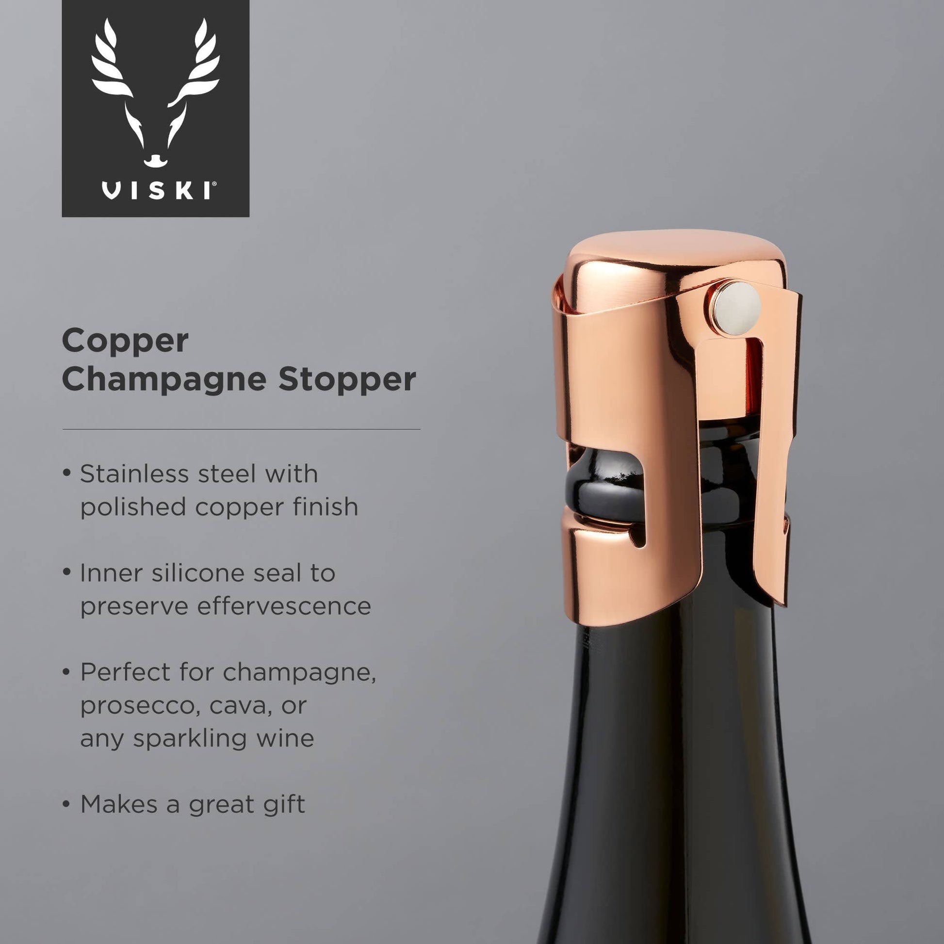 Copper - Plated Champagne Stopper - vibeboxshop