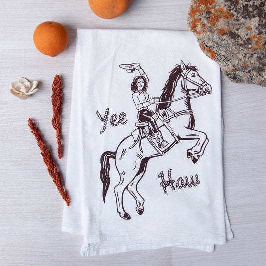 Cowgirl Tea Towel | Screen Printed - vibeboxshop