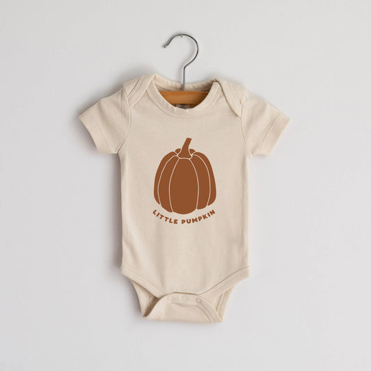 Cream Little Pumpkin Organic Baby Bodysuit - vibeboxshop