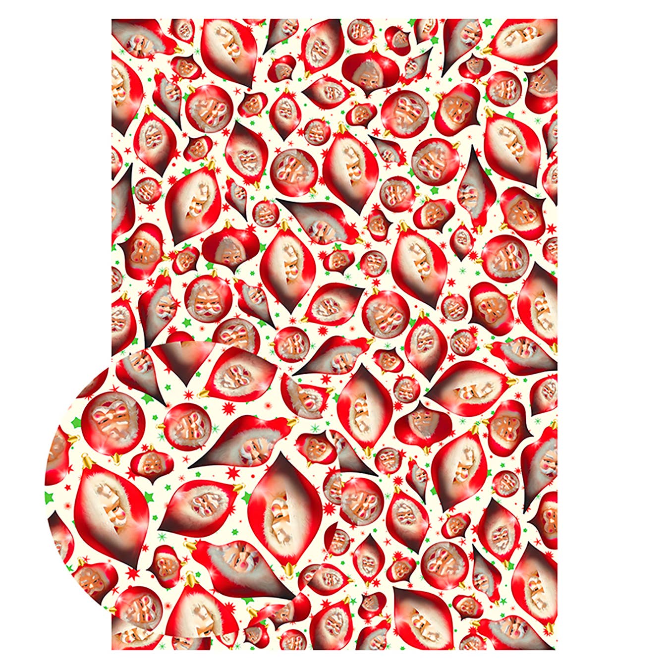 Creepy Santa Mixed Gift Wrapping Paper Set: Roll of 3 Sheets - vibeboxshop