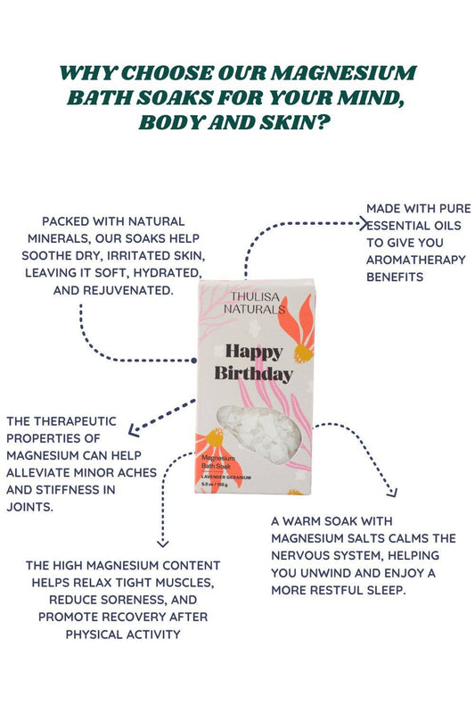 Lavender Geranium Magnesium Bath Soak | Happy Birthday