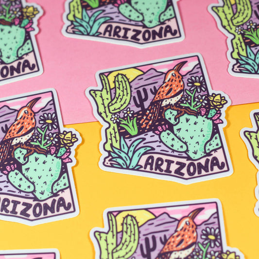Arizona State Bird Cactus Wren Wildlife Vinyl Sticker