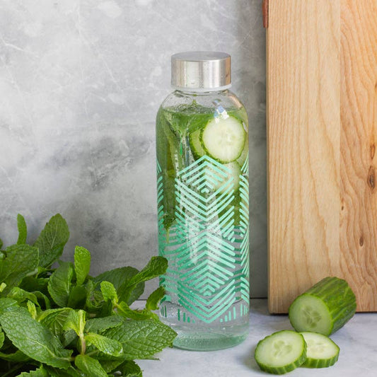 Danica Studio Mint Sustain Glass Water Bottle - vibeboxshop