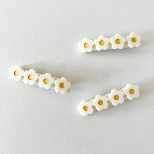White Acrylic Flower Clip