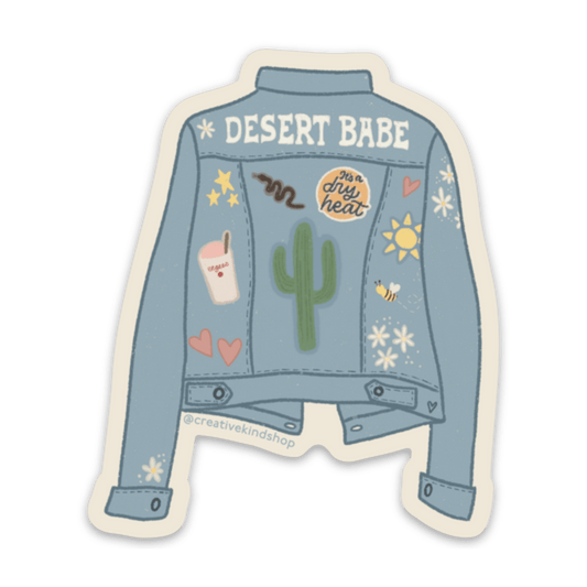 Desert Babe Denim Jacket Vinyl Sticker - vibeboxshop