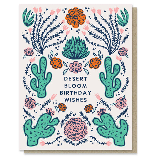 Desert Bloom Birthday Wishes Card - vibeboxshop
