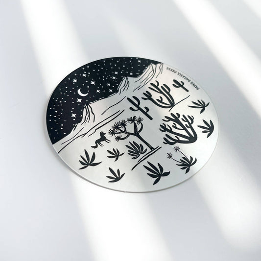 Desert Landscape Holographic Sticker - vibeboxshop