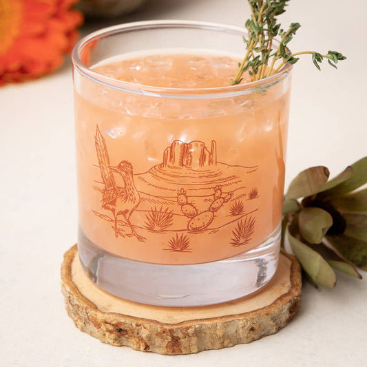 Desert Roadrunner Rocks Glass - vibeboxshop