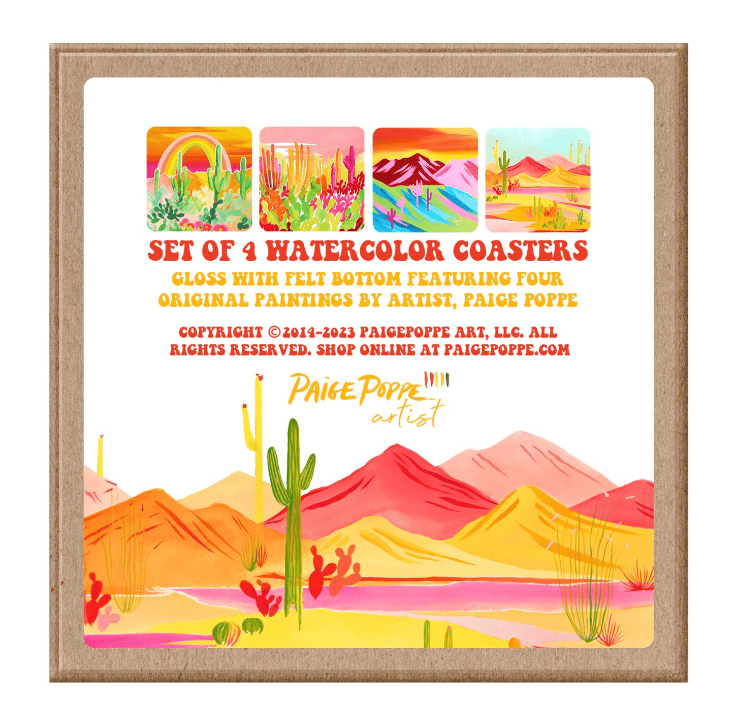 "Desert Vibrance" Boxed Coaster Set - vibeboxshop