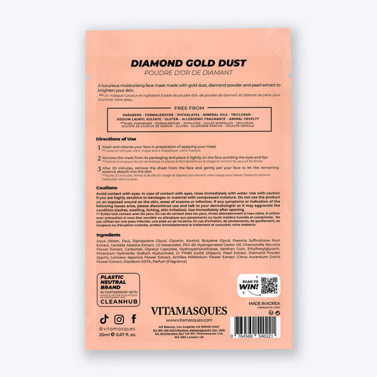 Diamond Gold Dust Face Sheet Mask - vibeboxshop