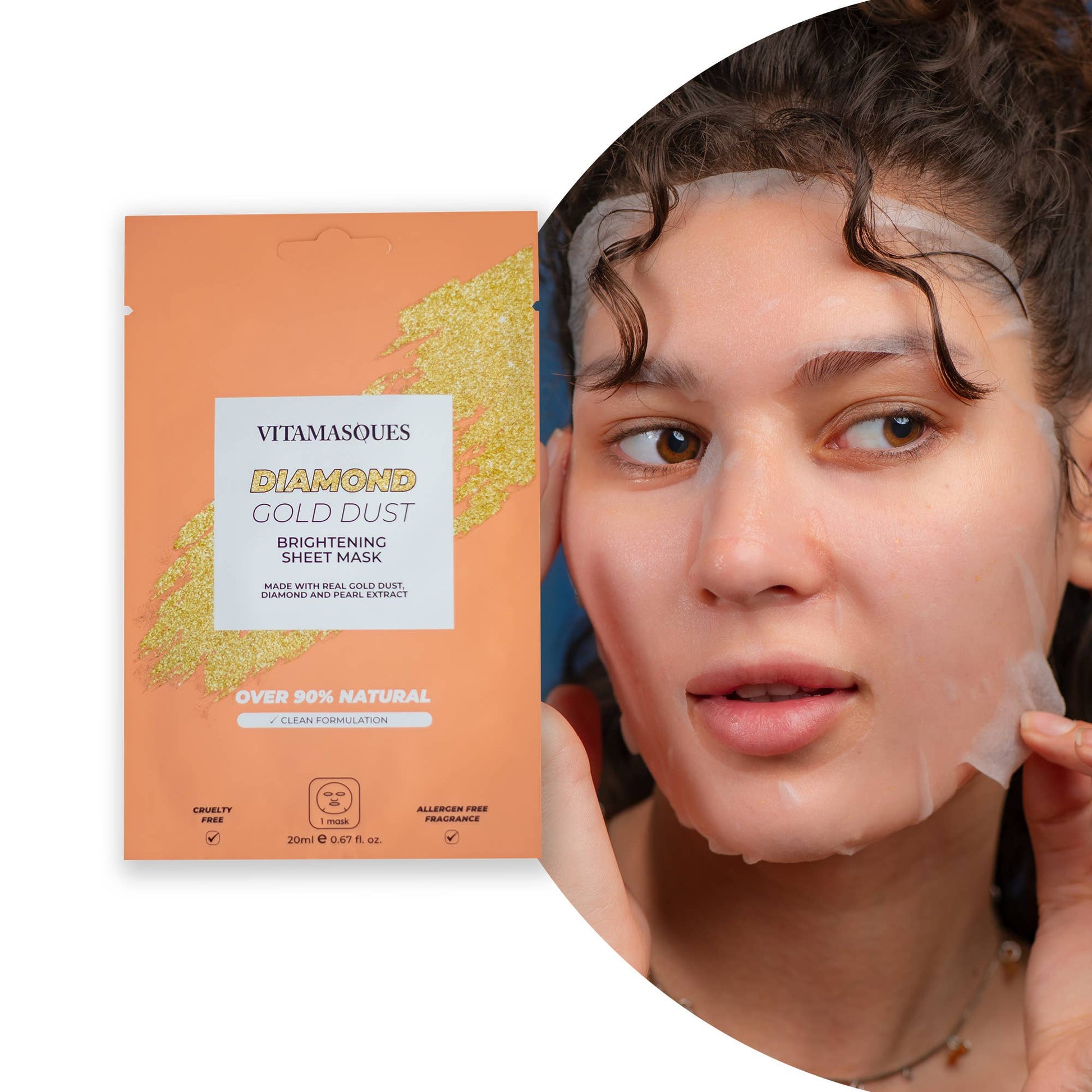 Diamond Gold Dust Face Sheet Mask - vibeboxshop