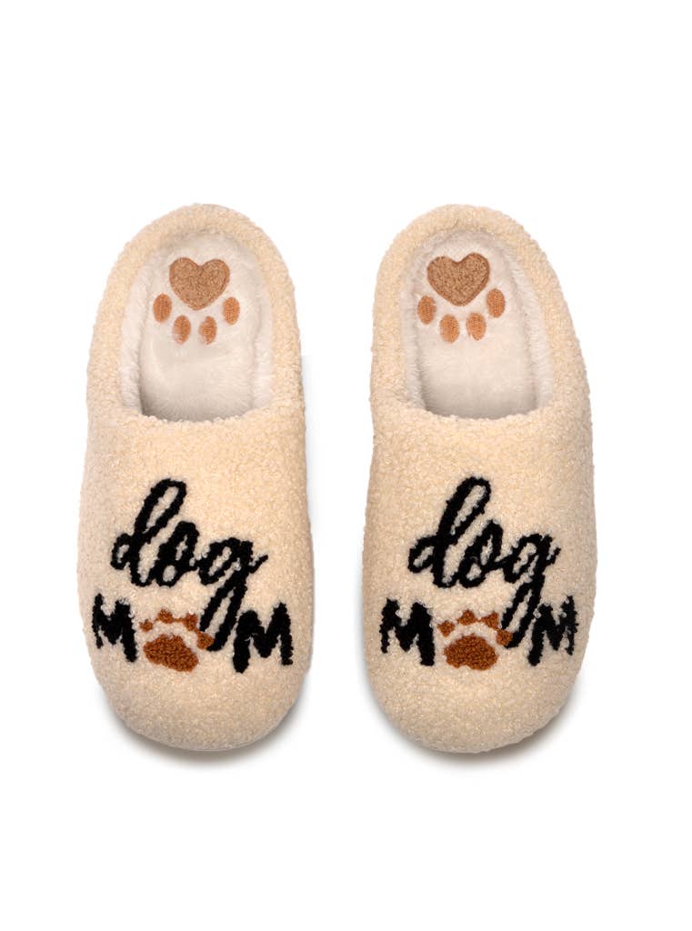 "Dog Mom" Slippers - vibeboxshop