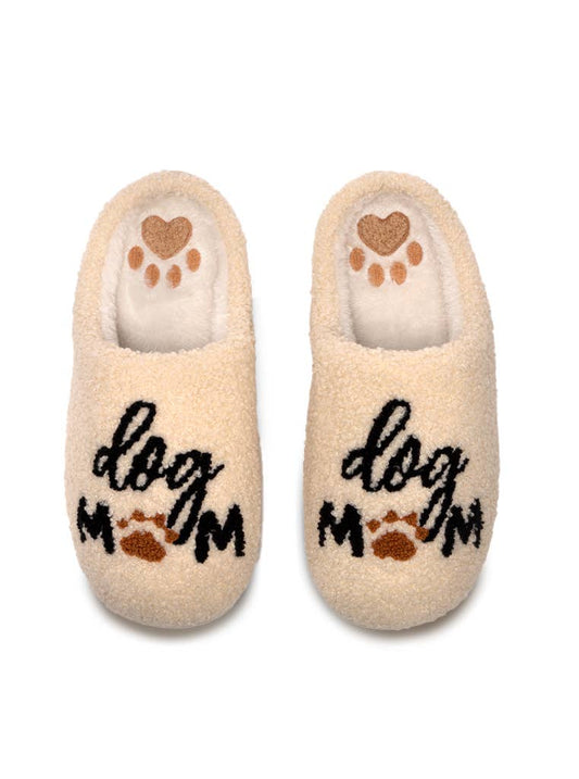 "Dog Mom" Slippers - vibeboxshop