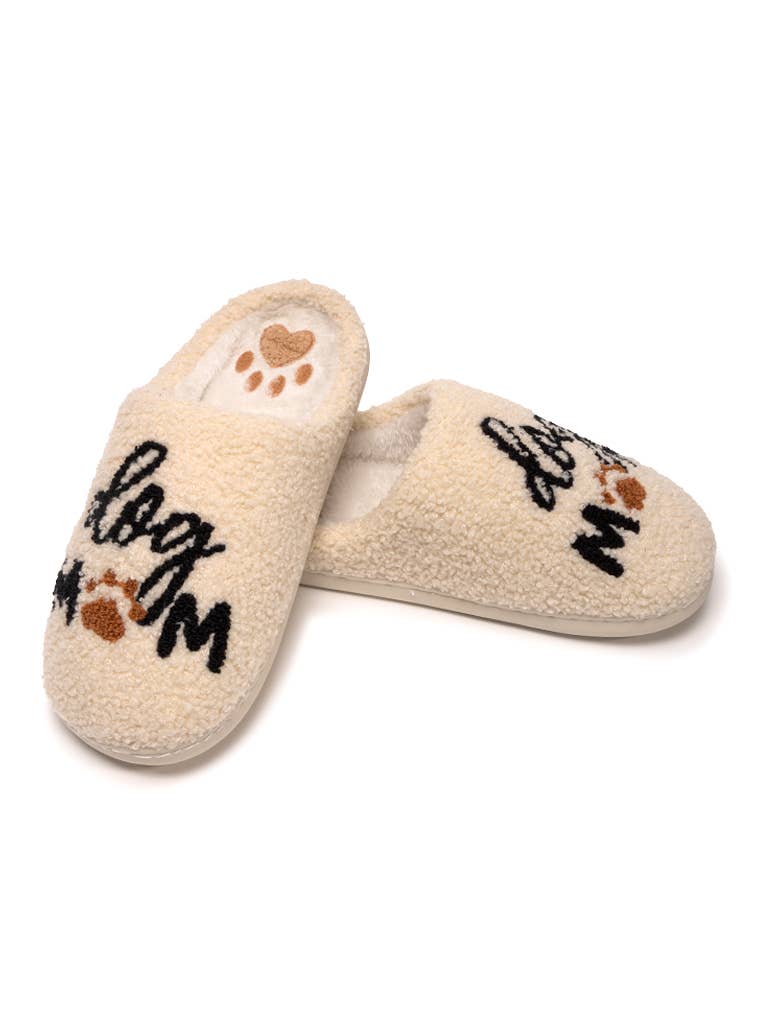 "Dog Mom" Slippers - vibeboxshop