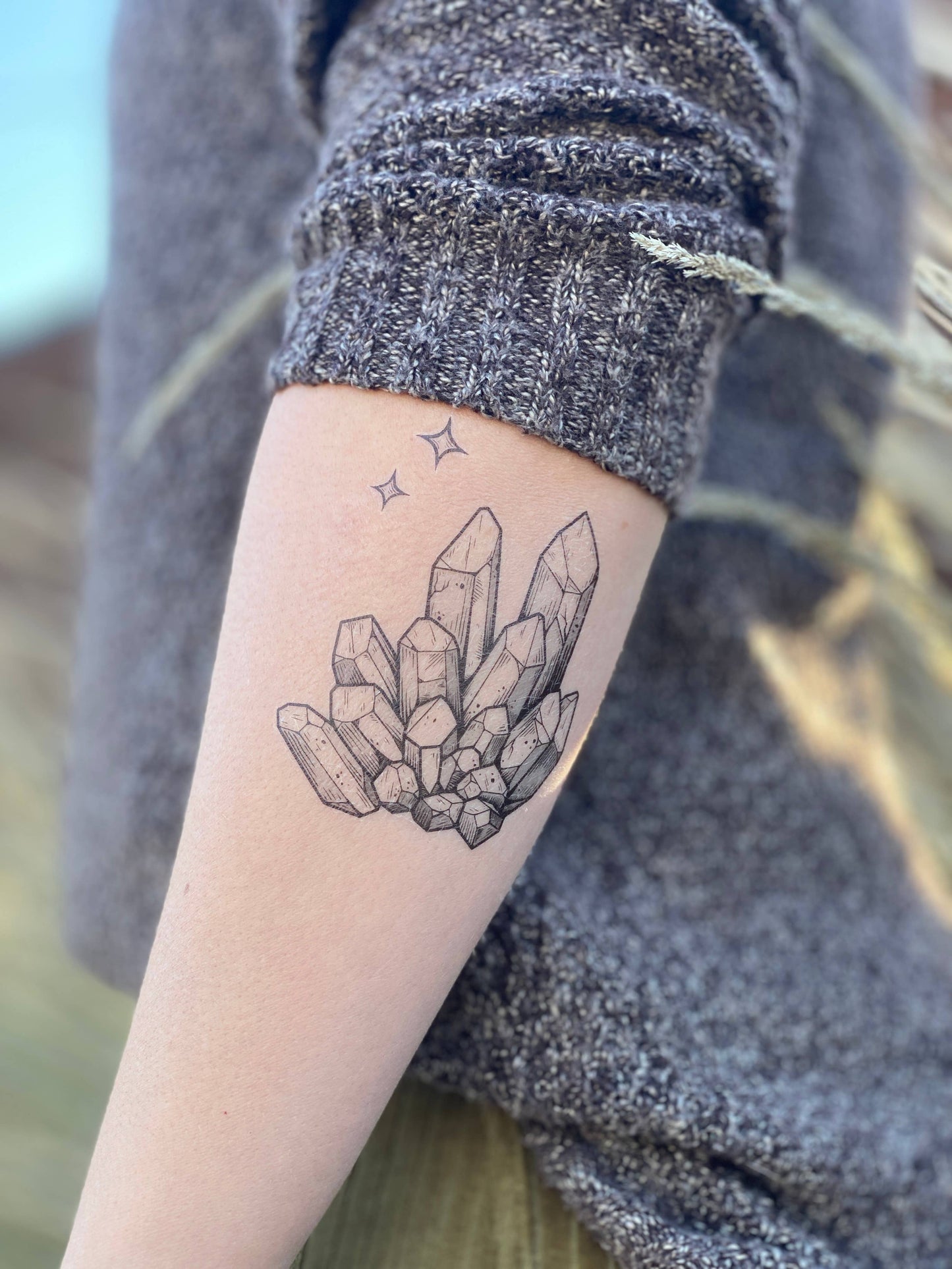 Crystal Quartz Temporary Tattoo: 1-Pack