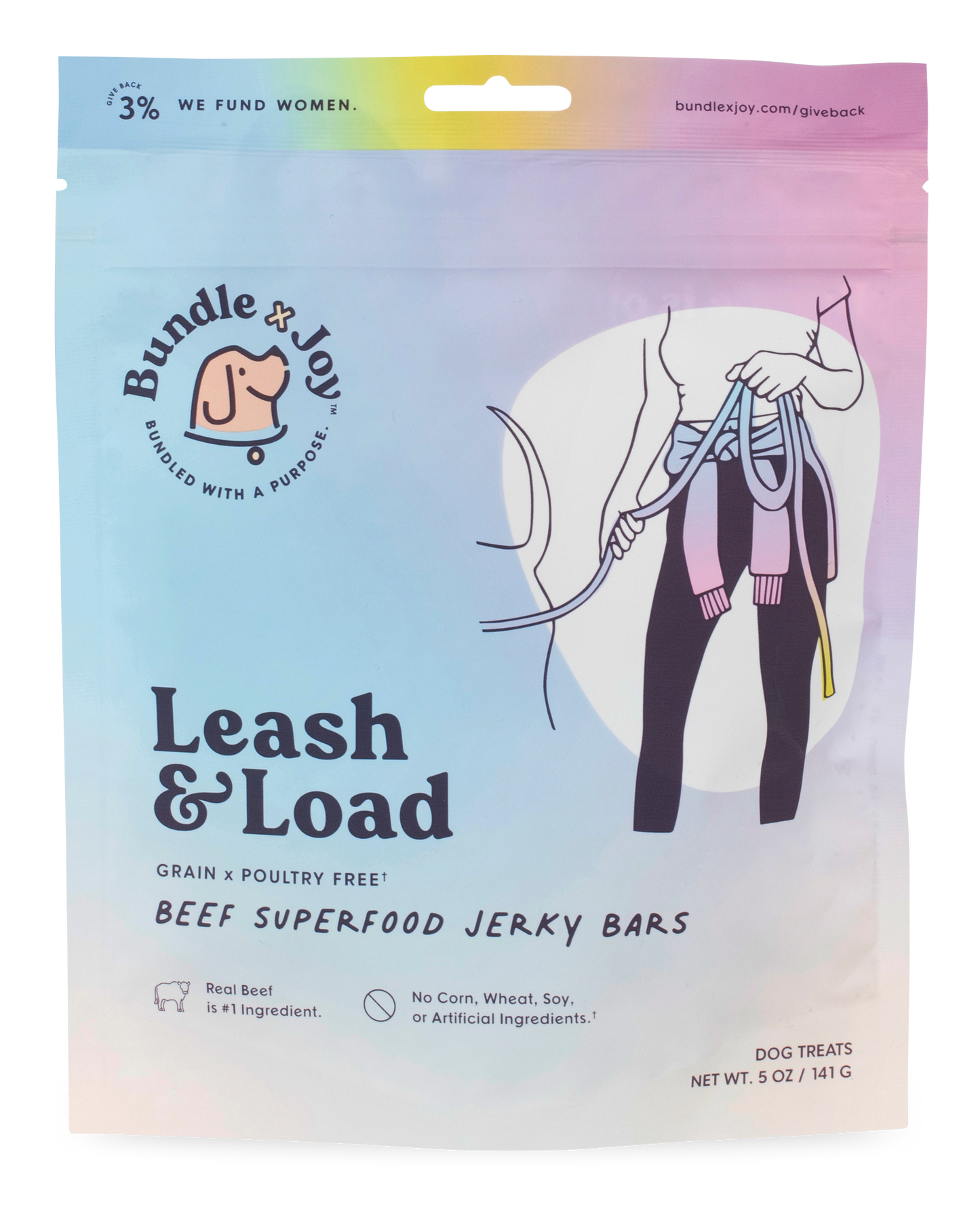 Leash & Load Beef Superfood Jerky Bars for Dogs 5oz