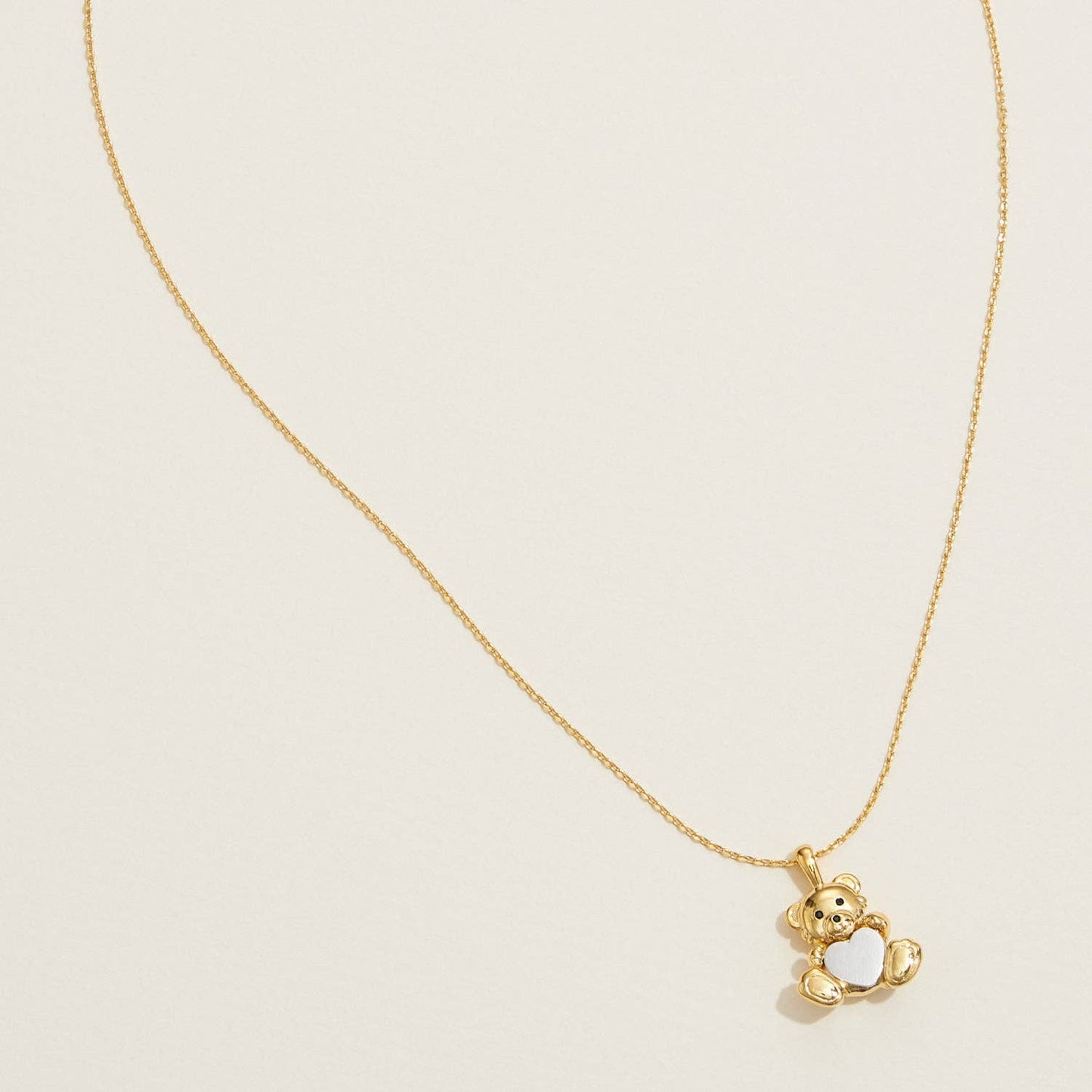 Gold Dipped Bear Pendant Necklace