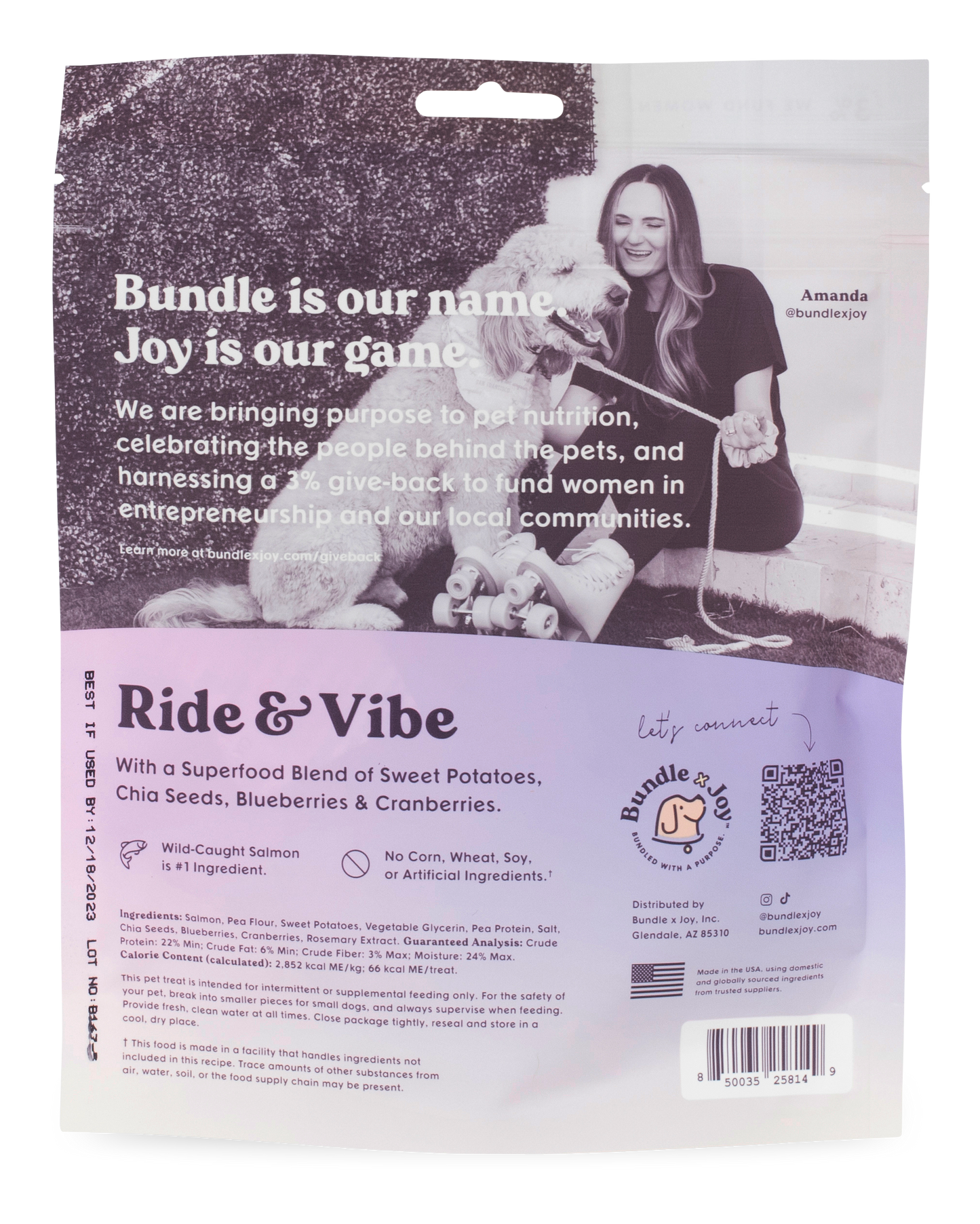 Ride & Vibe Salmon Superfood Jerky Bars for Dogs 5oz