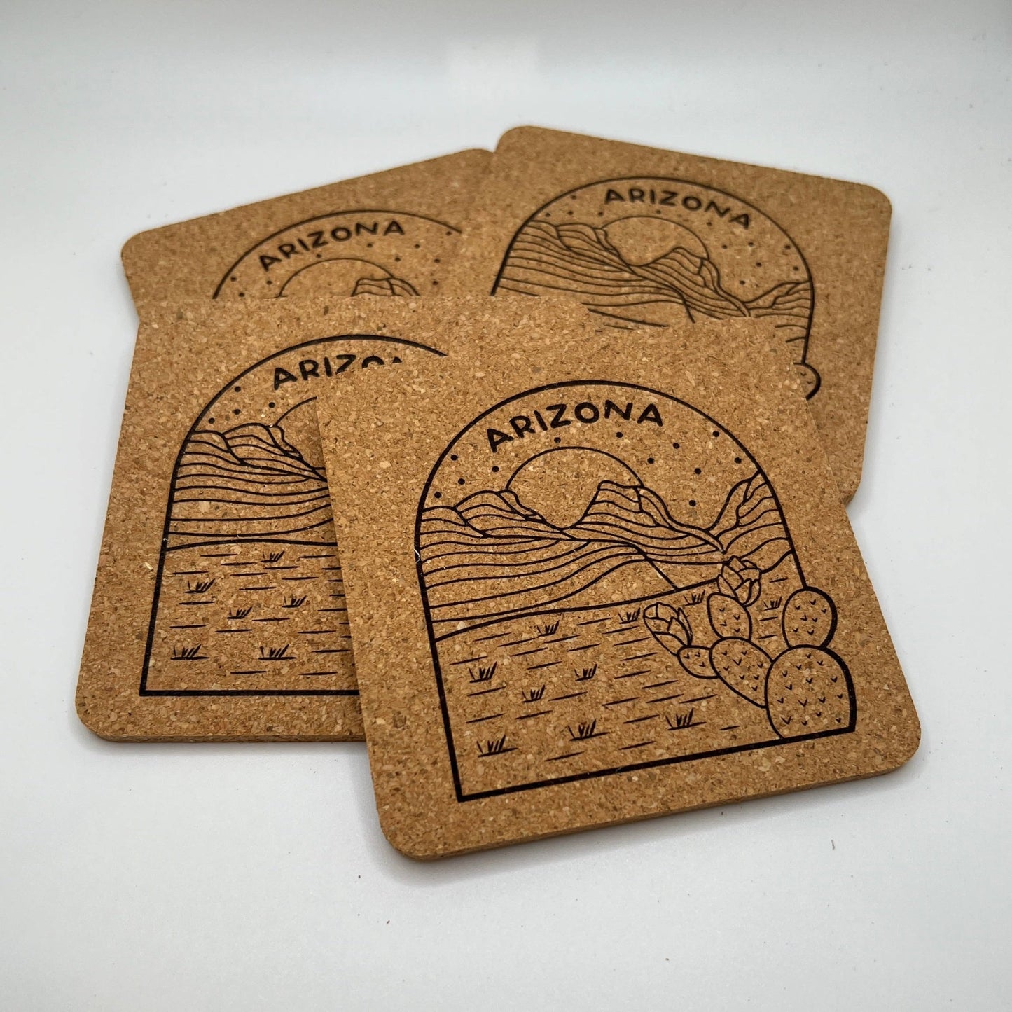 Engraved Cork Coasters Set of 4 - vibeboxshop