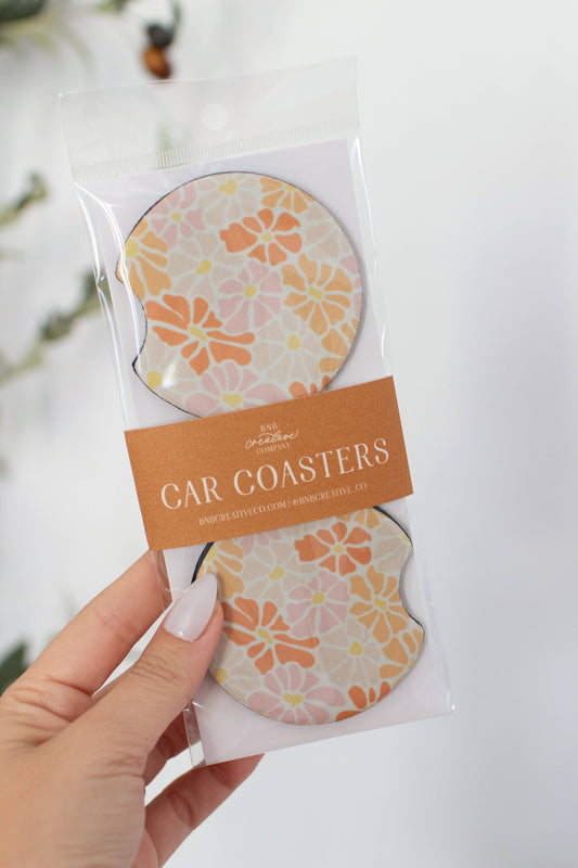 Bright Florals Car Coasters