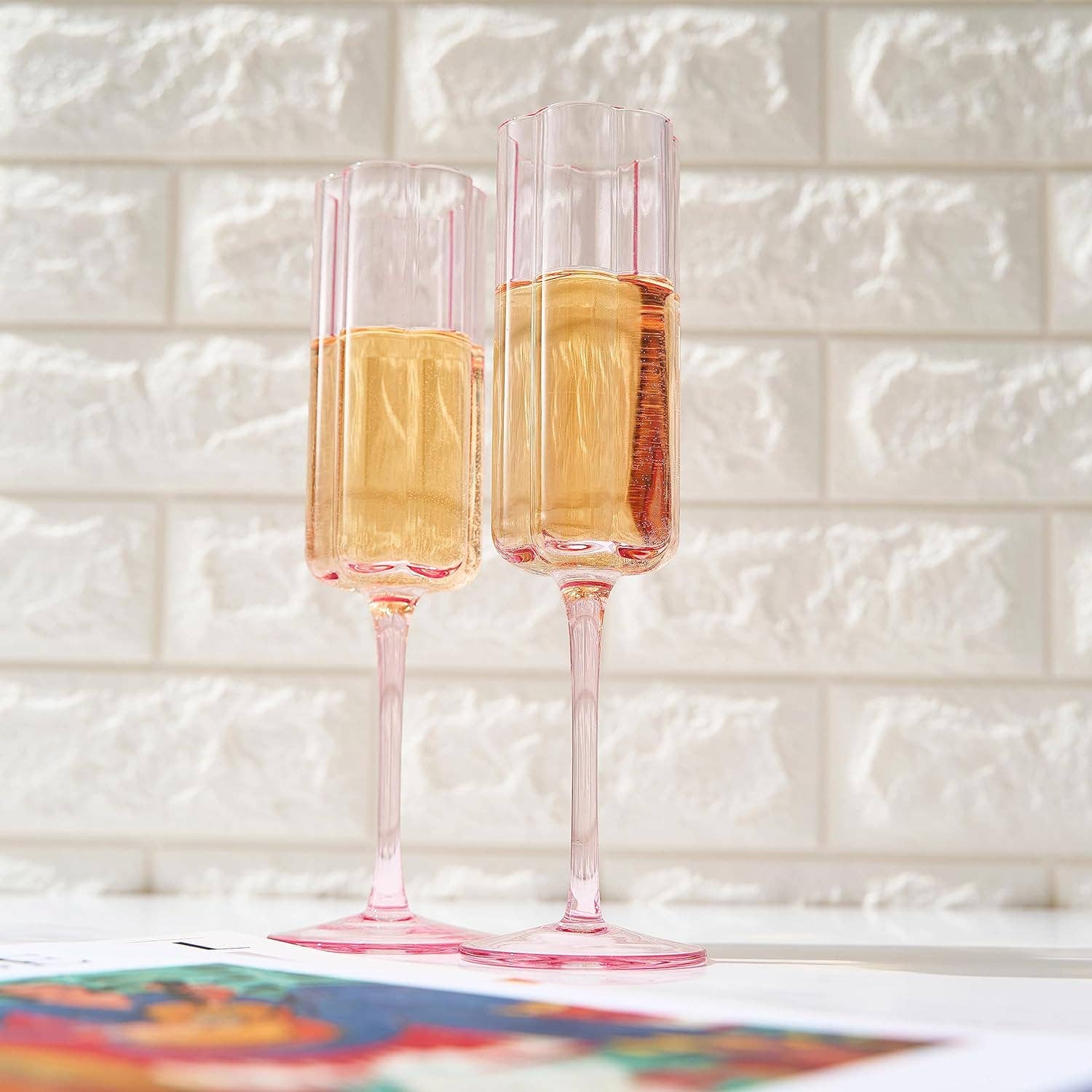Flower Champagne Flute Glass - vibeboxshop