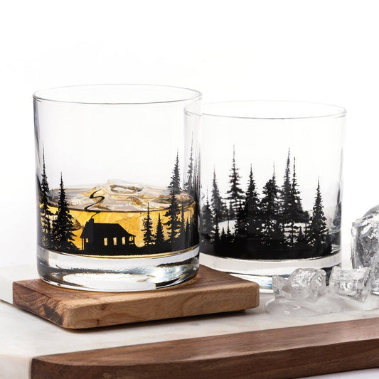 Forest Cabin Whiskey Glass - vibeboxshop