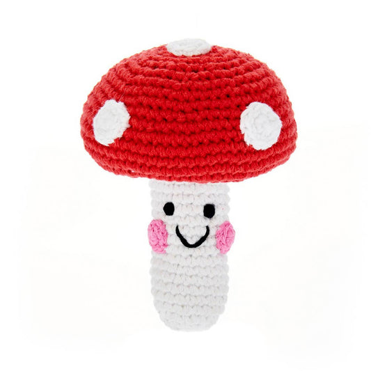 Friendly Plush Mushroom Rattle - vibeboxshop