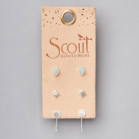 Gabby Stud Trio - Silver - vibeboxshop